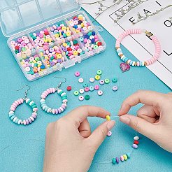 4 нитка 4 цвета бусины из полимерной глины ручной работы&nbsp;CLAY-PH0001-55