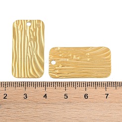 イオンプレーティング（IP）304ステンレスペンダント  槌目模様の長方形チャーム  18KGP本金メッキ  31.5x16.5x0.9mm  穴：2mm&nbsp;STAS-C106-06G