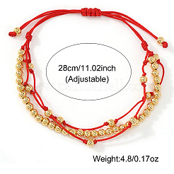 Verstellbare Armbänder mit runden Messingperlen und mehreren Sternen&nbsp;XW4169-1