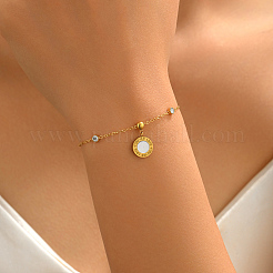 Bracelets pour femmes en acier inoxydable 304 avec breloques en cristal et strass&nbsp;PR6734