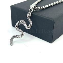 Винтажная подвеска в виде змеи из нержавеющей стали ожерелья для женщин и мужчин NZ9058