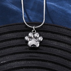 Ожерелья с подвеской в виде отпечатка собачьей лапы из нержавеющей стали 304 для женщин&nbsp;NJEW-Z044-13P