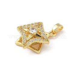 Pendenti girevoli in ottone con micro pavé di zirconi cubici trasparenti&nbsp;LS-KK-F905-23G-03