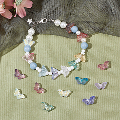 144 шт. 12-цветные прозрачные стеклянные бусины&nbsp;GLAA-CA0001-40