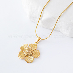 3 шт. ожерелье из нержавеющей стали с цветочным кулоном для женщин LE1173