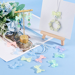 100 шт. 5-х цветные прозрачные светящиеся акриловые бусины&nbsp;TACR-PH0001-56