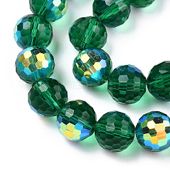 Прозрачные стеклянные бусины гальваническим пряди&nbsp;EGLA-TAC0006-06A