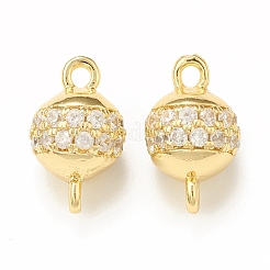 Шармы-соединители из латуни с микропаве из прозрачного кубического циркония KK-P229-71G