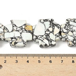 Окрашенные синтетические бирюзовые бусы нити&nbsp;G-M448-A01-02