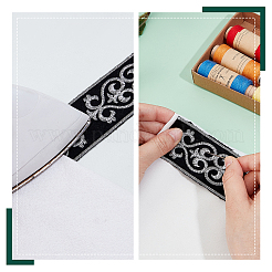 Rubans en polyester brodés à motifs floraux de style ethnique&nbsp;OCOR-WH0104-44D