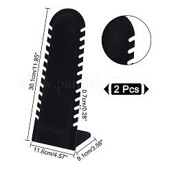 Деревянные покрытые бархатом стенды для ожерелья с наклонной спинкой EDIS-WH0016-059