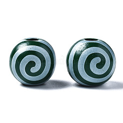 Perles européennes en bois naturel peint&nbsp;WOOD-S057-030A