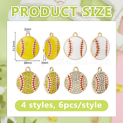 24шт 4 стиля подвески из сплава с эмалью&nbsp;ENAM-HY0001-56