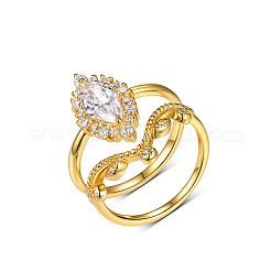 Кольца из латуни с микропаве из кубического циркония для женщин&nbsp;UG6552-3