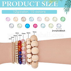 180 г 15 цвета мини стеклянные бусины для самостоятельного украшения ногтей&nbsp;MRMJ-PH0003-08