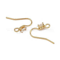 Accessoires de boucles d'oreilles en laiton Shegrace pavés de zircone cubique&nbsp;XGRQ4S192-742G