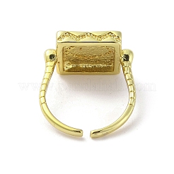 Латунные микро проложить манжеты кольца кубического циркония&nbsp;RJEW-M170-23G