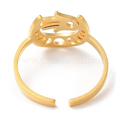 Открытое манжетное кольцо из нержавеющей стали 304 RJEW-K251-03G