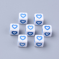 Непрозрачные белые акриловые европейские бусины MACR-S273-51B-01