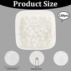 120 шт. круглые бусины из натурального белого нефрита G-PA0001-07A