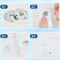 10 Paar Druckknöpfe aus Legierung&nbsp;FIND-CY0001-53P