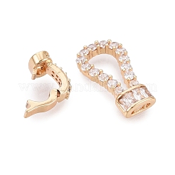 Micro pavé di ottone trasparente cubic zirconia piegato su fermagli&nbsp;KK-Q074-17G