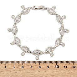 Браслеты из грибовидной латуни с микропаве из прозрачных кубических цирконий для женщин BJEW-Z126-04P