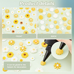 120 шт. 20 стиля плоские аксессуары для волос и костюма украшения украшения для скрапбукинга смоляные цветы ромашки кабошоны CRES-PH0001-14