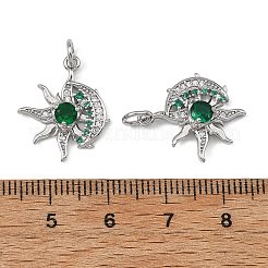 Pendentifs en laiton Shegrace pavés de zirconiums cubiques verts&nbsp;XGRQ4D266-668P