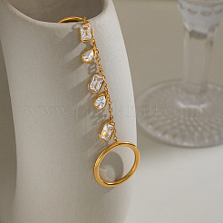 Doppelfingerringe aus Edelstahl 304 mit Pavé-Fassung aus Zirkonia&nbsp;VP4247