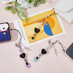 Подвески из акрила и сплава и латунные бусины для мобильных устройств HJEW-AB00180