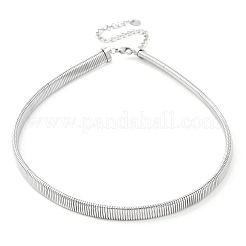 Chokerhalsketten aus 304er Edelstahlgeflecht für Damen&nbsp;NJEW-U012-03P-02