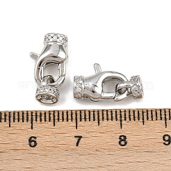 Концы шнура из латуни с микропаве из прозрачного кубического циркония KK-C136-01P