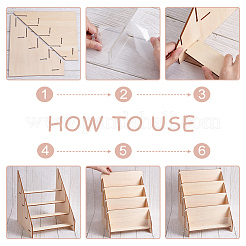 2 сумка 4 слоя настольных деревянных подставок для демонстрации товаров&nbsp;ODIS-UN0001-23