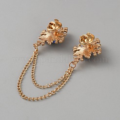 Броши-булавки для воротника из цинкового сплава со стразами&nbsp;JEWB-WH0816-010G-01