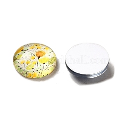 Полукруглые кабошоны в виде насекомых и растений с плоской спинкой и узором из стеклянных куполов&nbsp;GGLA-R026-14mm-16