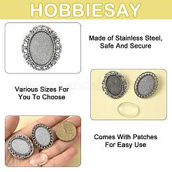 10 шт. 2 стиля винтажной броши из сплава с кабошоном и безелем FIND-FS0004-64