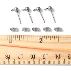 40 шт. фурнитура для сережек-гвоздиков из нержавеющей стали 304 STAS-FS0001-76P