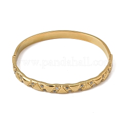 Brazaletes articulados de acero inoxidable 304 con cristales de imitación de diamantes para mujer.&nbsp;SA-CBA61B8-08G