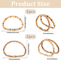 4 шт. 2 стили d-образных бамбуковых ручек для сумок&nbsp;FIND-BBC0004-38