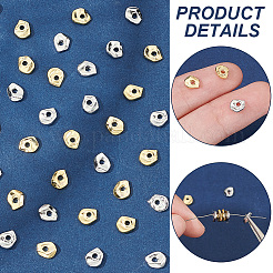 40шт 2 цвета латунные дистанционные бусины&nbsp;KK-BC0012-75