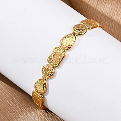 Браслеты-манжеты из нержавеющей стали 304 для женщин&nbsp;LS-BJEW-F491-01G-02