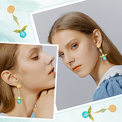 40 pieza de accesorios para pendientes de acero inoxidable 304 con revestimiento iónico (IP) de 4 colores&nbsp;STAS-DC0001-48