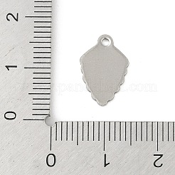 変色しない201ステンレススチールチャーム  リーフチャーム  ステンレス鋼色  14x10x1mm  穴：1.2mm&nbsp;STAS-C108-55P