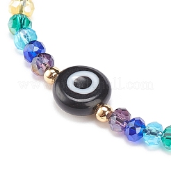 Murano mal de ojo y pulsera de cuentas de vidrio&nbsp;BJEW-JB08367-04