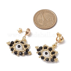 Boucles d'oreilles à tige en perles de rocaille en verre&nbsp;EJEW-MZ00270