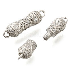 925 винтовая застежка из стерлингового серебра с микропаве и прозрачным фианитом. STER-U006-05P