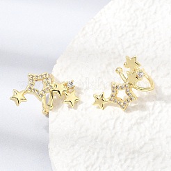 Boucles d'oreilles en laiton avec micro pavé de zircone cubique pour femmes&nbsp;CU-CBAE7DF-22G