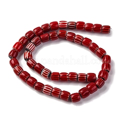 Hebras de cuentas de chevron hechas a mano con lampwork&nbsp;LAMP-K041-01B-09