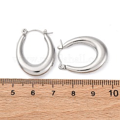 Массивные овальные серьги-кольца из нержавеющей стали 304 EJEW-F283-08P-1